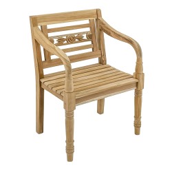 Meble ogrodowe teakowe - Krzesła z teku - Krzesło Lawenda białe