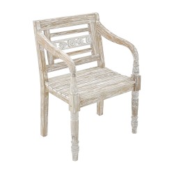 Meble ogrodowe teakowe - Krzesła z teku - Krzesło Lawenda white wash